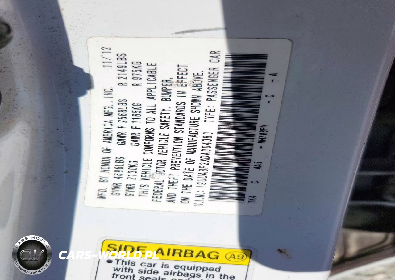 2013 Acura Tl VIN:19UUA8F2XDA004080 - 12