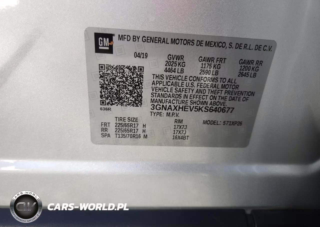 2019 Chevrolet Equinox Ls VIN:3GNAXHEV5KS640677 - 14