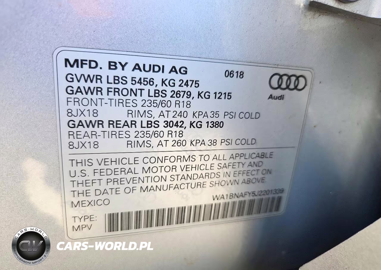 2018 Audi Q5 Premium Plus VIN:WA1BNAFY5J2201339 - 13