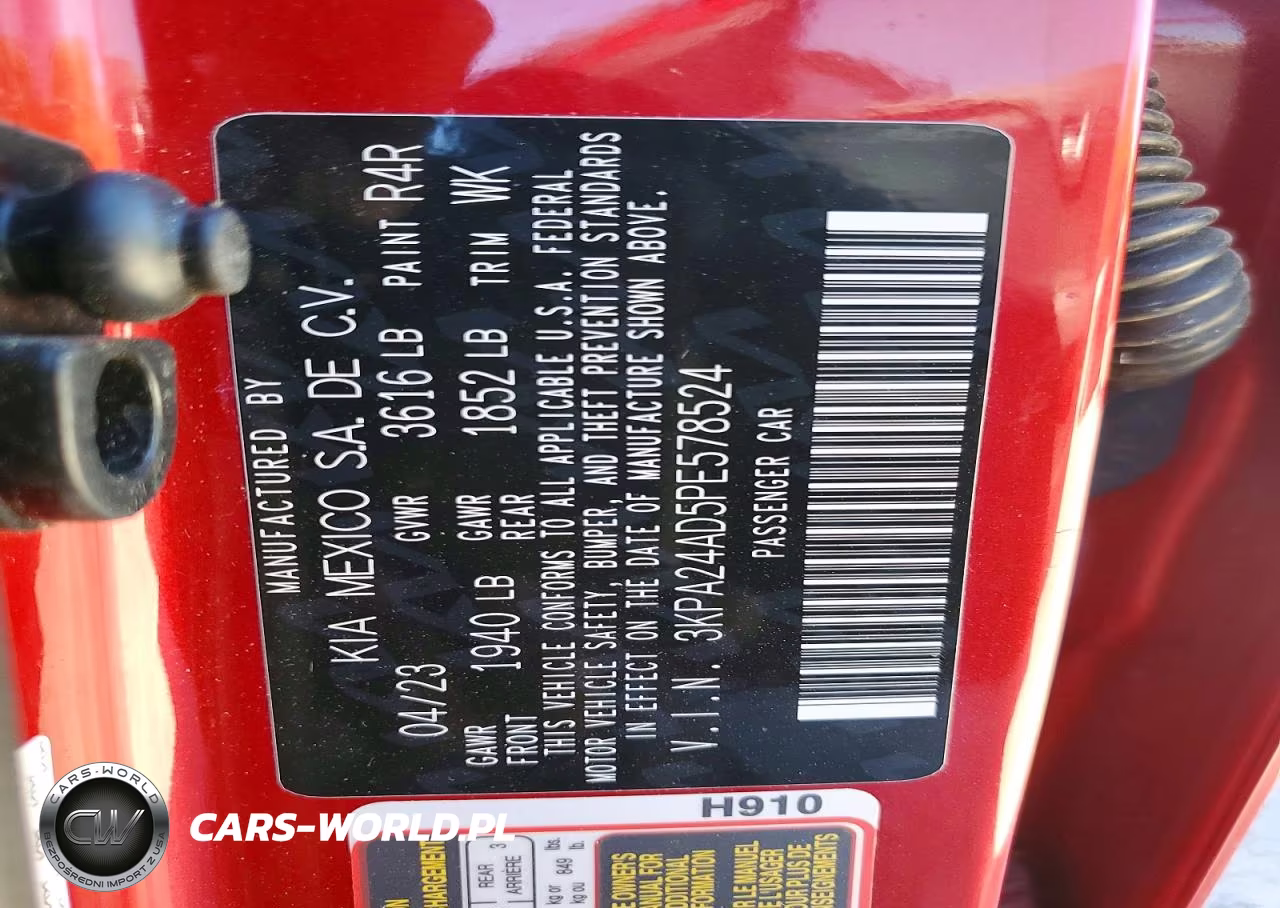 2023 Kia Rio S VIN:3KPA24AD5PE578524 - 12