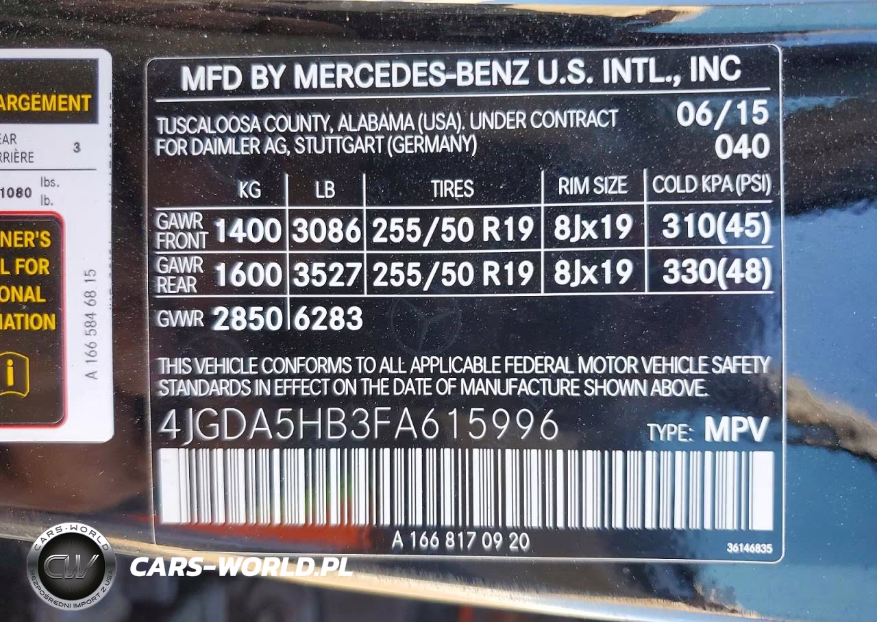 2015 Mercedes-Benz Ml 350 4Matic VIN:4JGDA5HB3FA615996 - 13