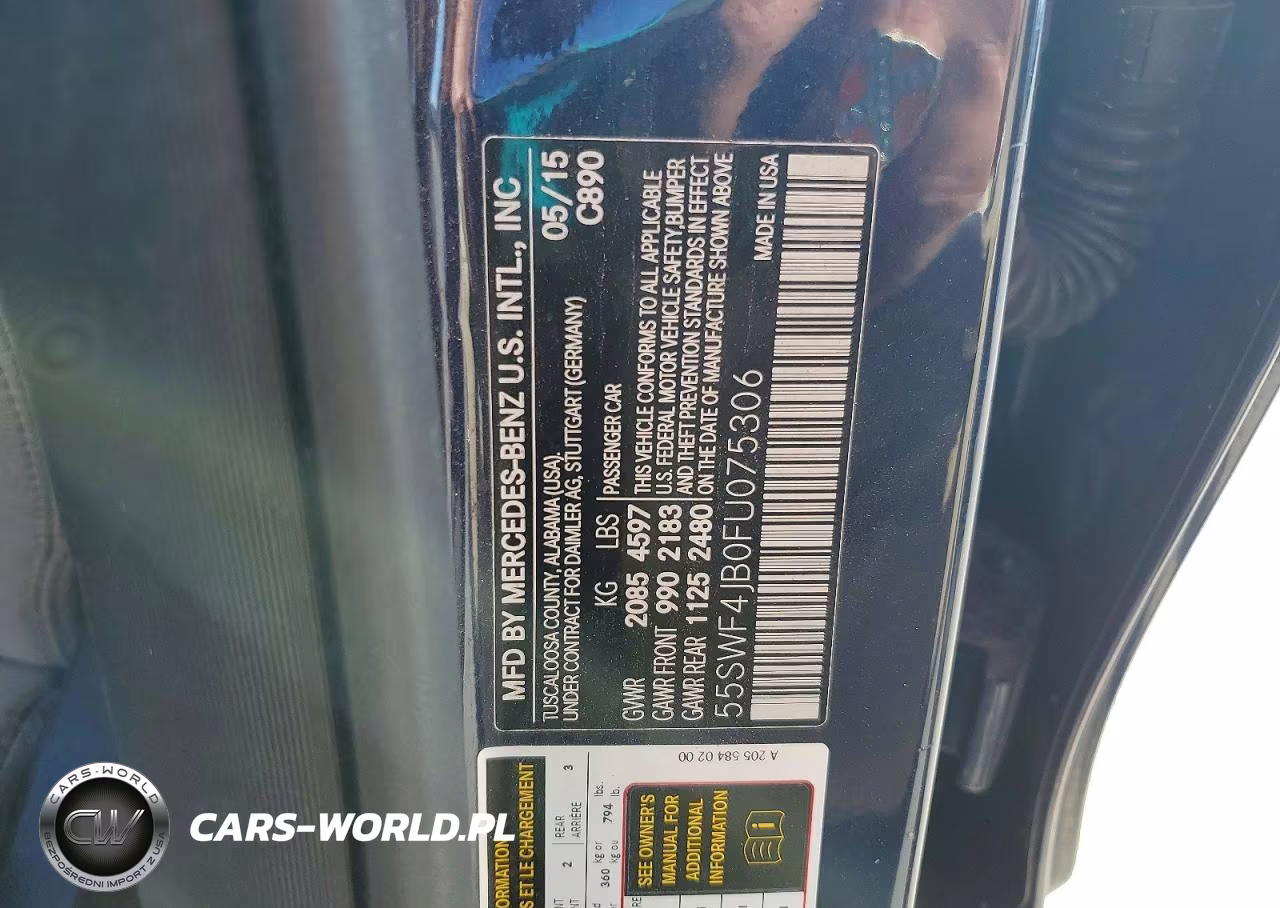 2015 Mercedes-Benz C 300 VIN:55SWF4JB0FU075306 - 12