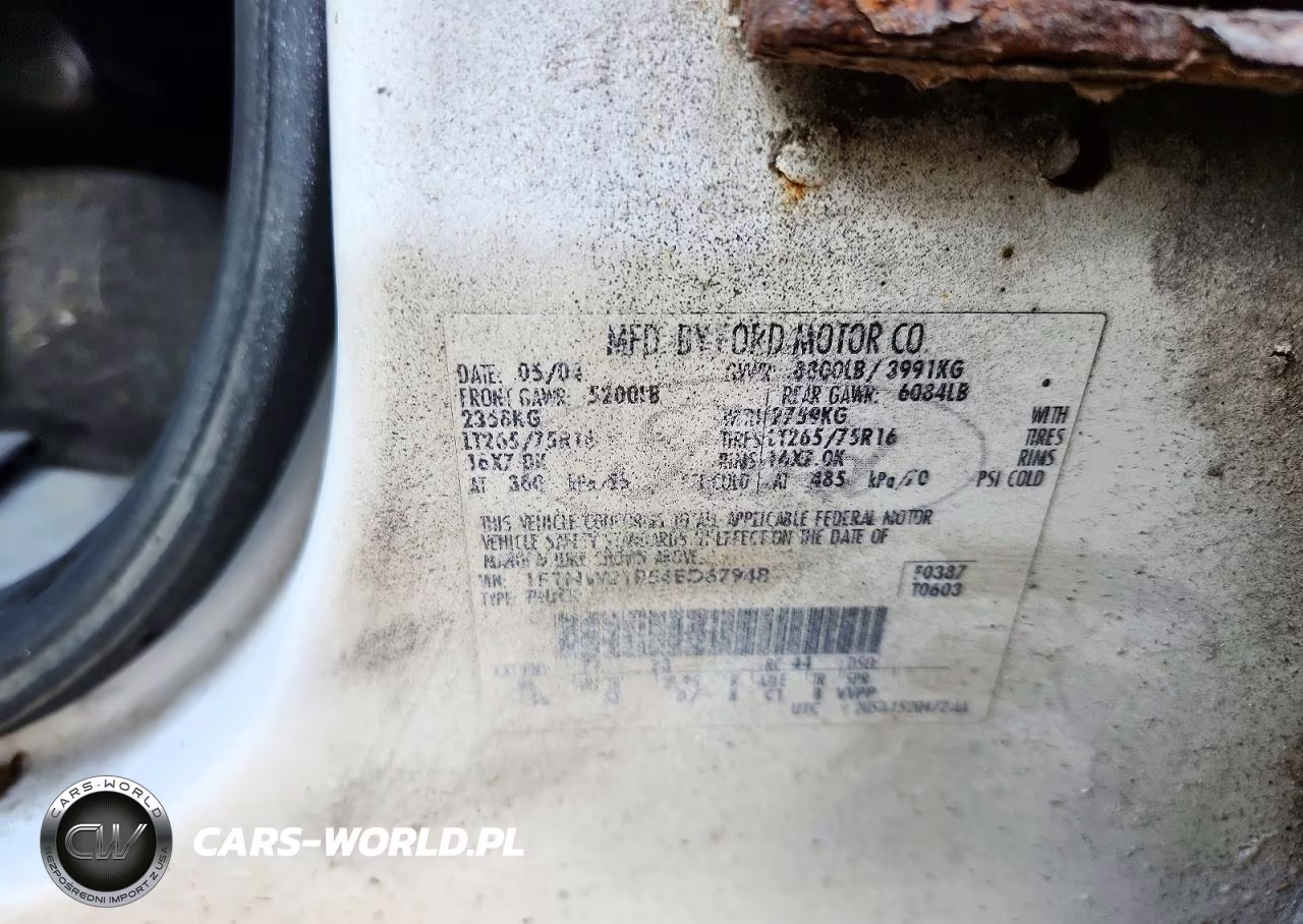 2004 Ford F250 Super Duty VIN:1FTNW21P54ED67948 - 12