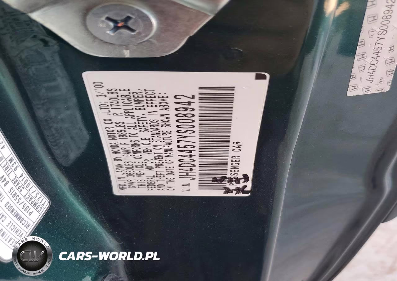 2000 Acura Integra Ls VIN:JH4DC4457YS008942 - 12