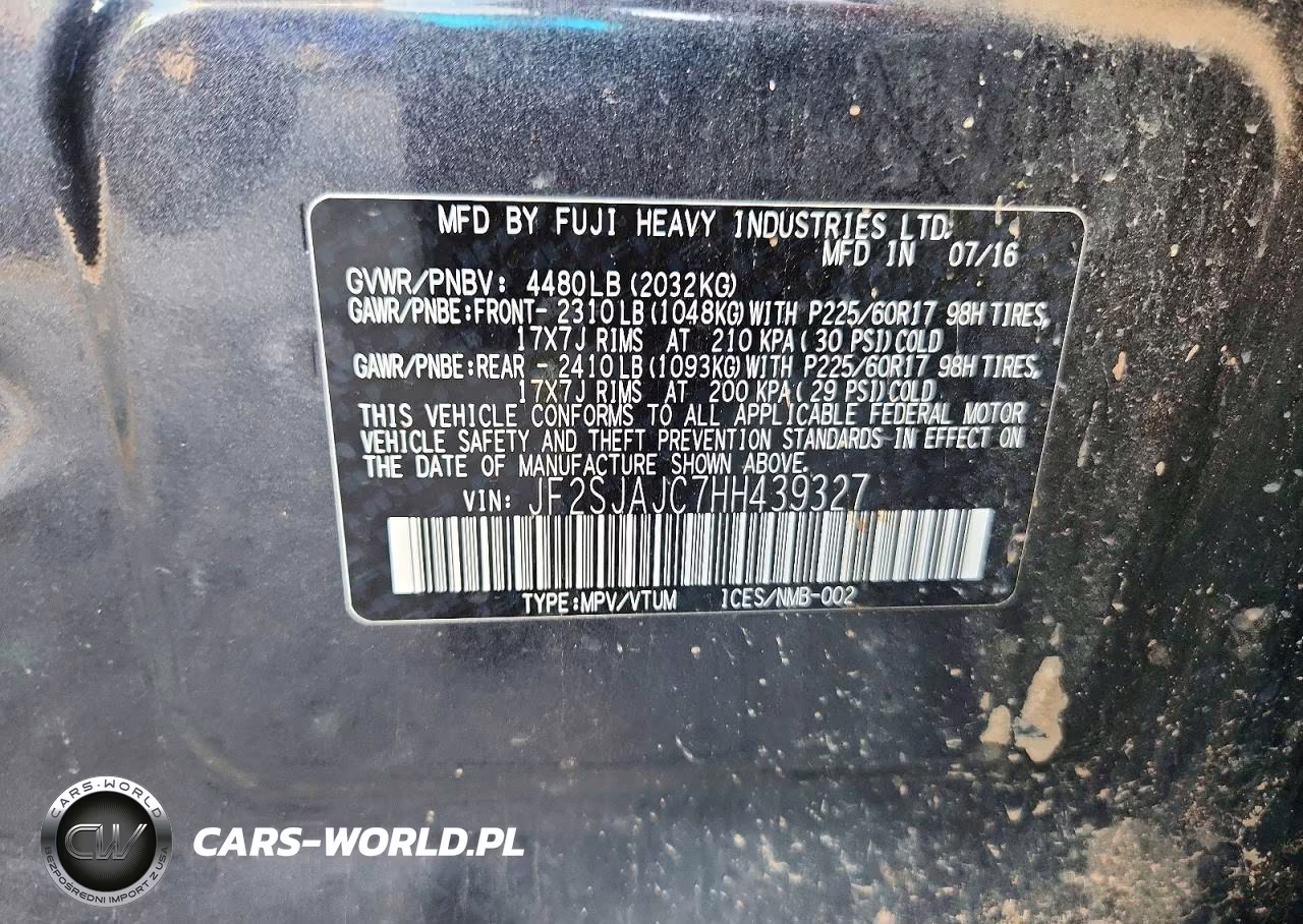 2017 Subaru Forester 2.5I Limited VIN:JF2SJAJC7HH439327 - 13