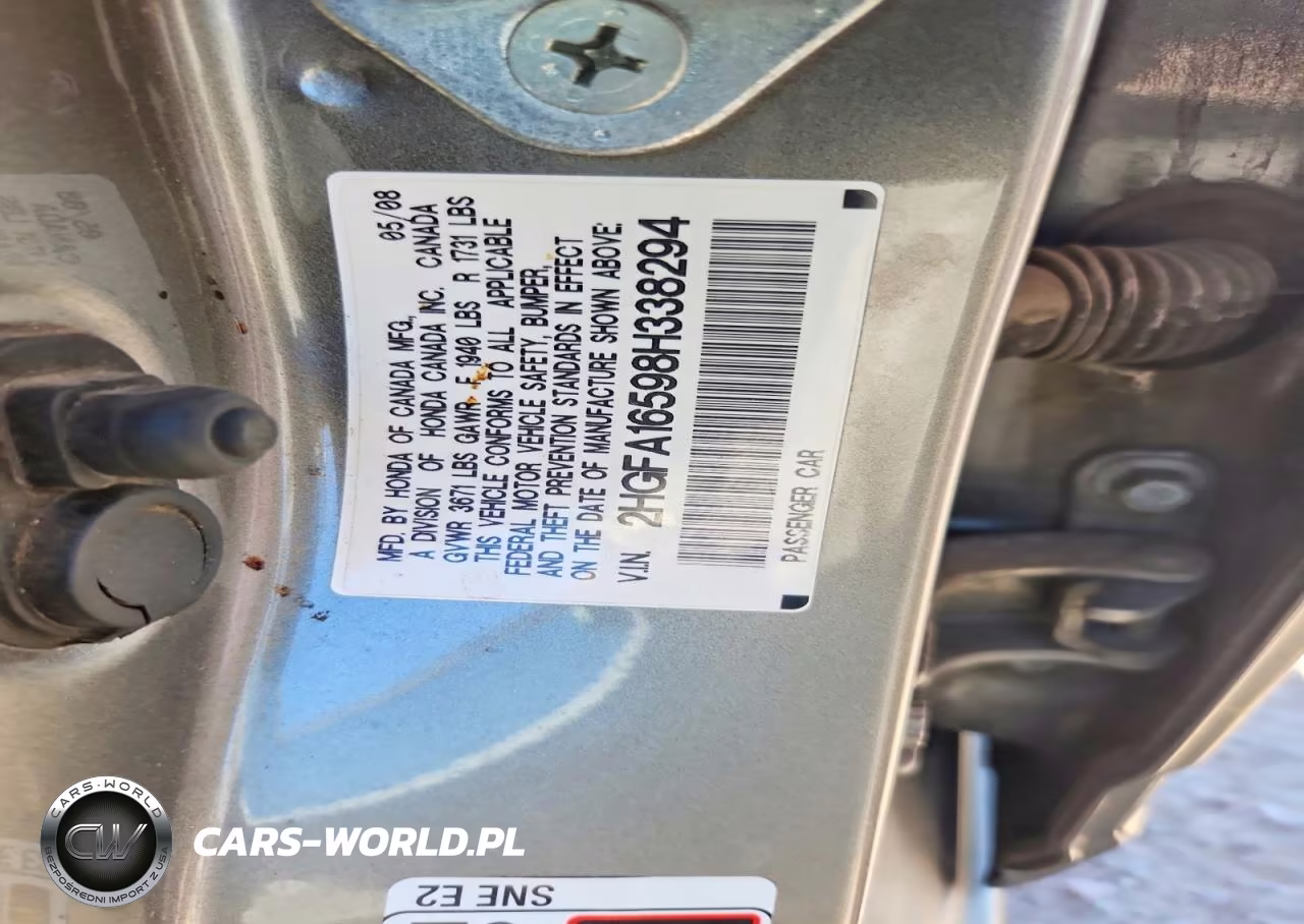 2008 Honda Civic Lx VIN:2HGFA16598H338294 - 12