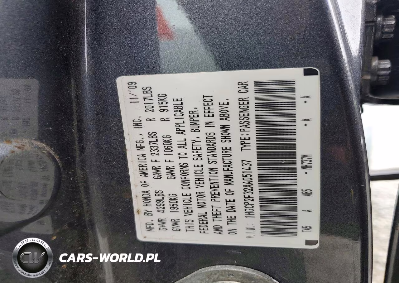 2010 Honda Accord Lx VIN:1HGCP2F32AA051437 - 12
