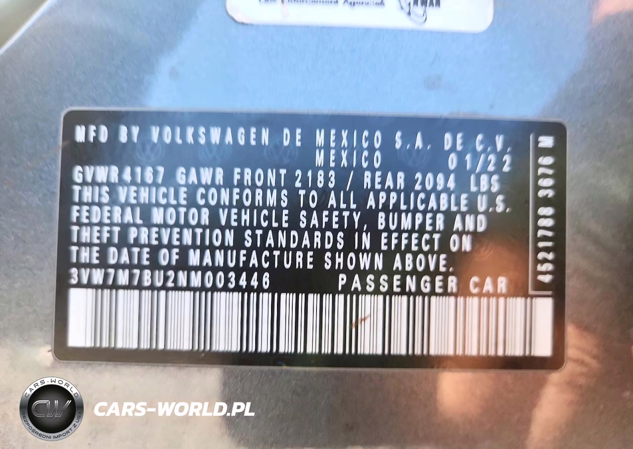 2022 Volkswagen Jetta Se VIN:3VW7M7BU2NM003446 - 12
