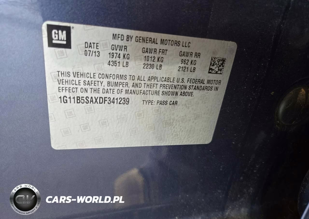 2013 Chevrolet Malibu Ls VIN:1G11B5SAXDF341239 - 12