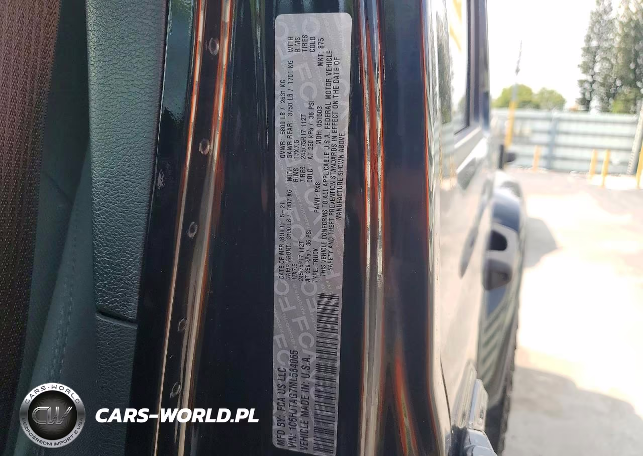 2021 Jeep Gladiator Sport VIN:1C6HJTAG7ML584065 - 12