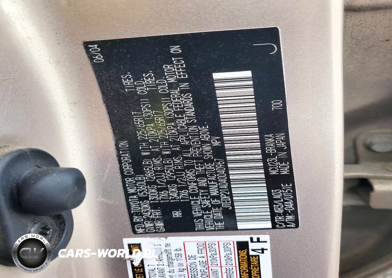 2004 Toyota Highlander Limited VIN:JTEDP21A040040967 - 12