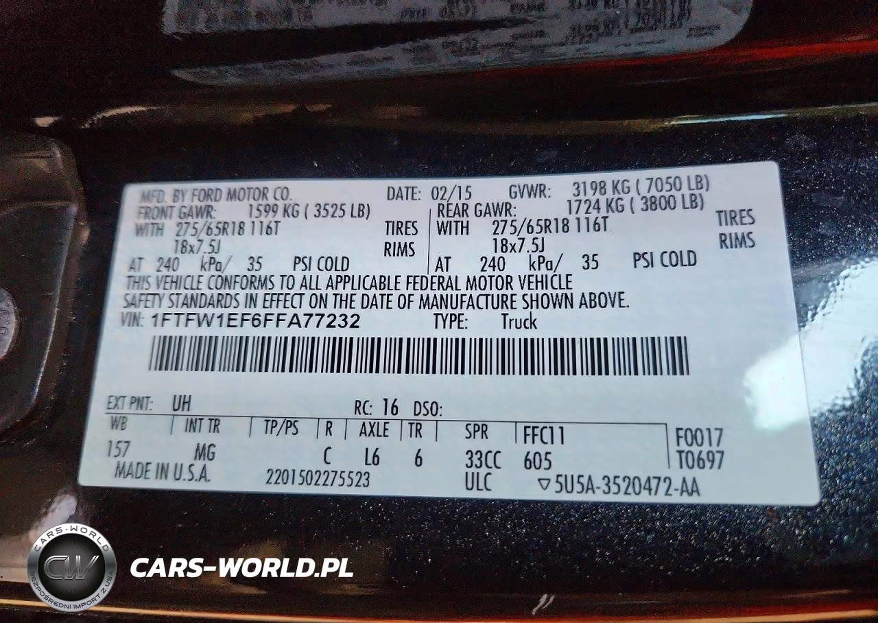 2015 Ford F150 Supercrew VIN:1FTFW1EF6FFA77232 - 12