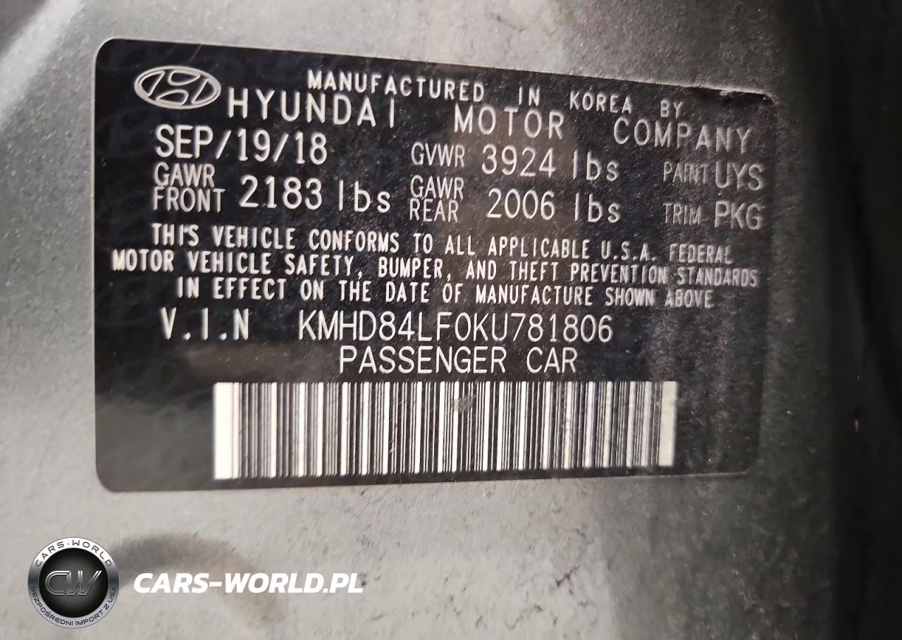 2019 Hyundai Elantra Sel VIN:KMHD84LF0KU781806 - 12