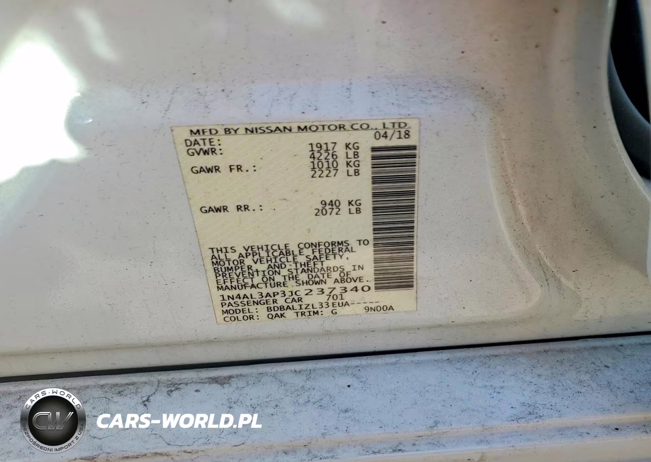 2018 Nissan Altima 2.5 Sv VIN:1N4AL3AP3JC237340 - 12