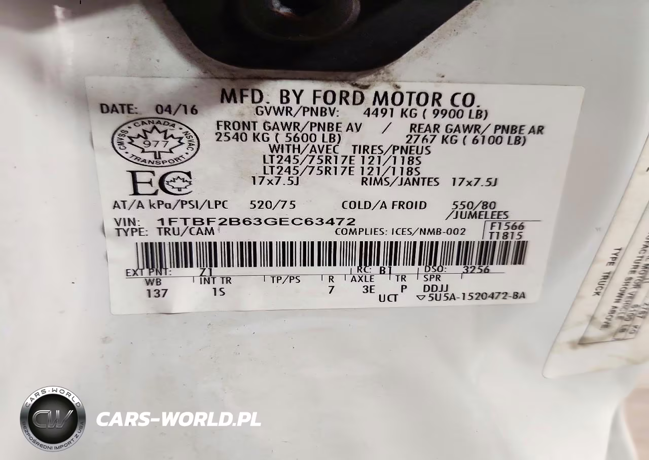 2016 Ford F250 Super Duty VIN:1FTBF2B63GEC63472 - 12