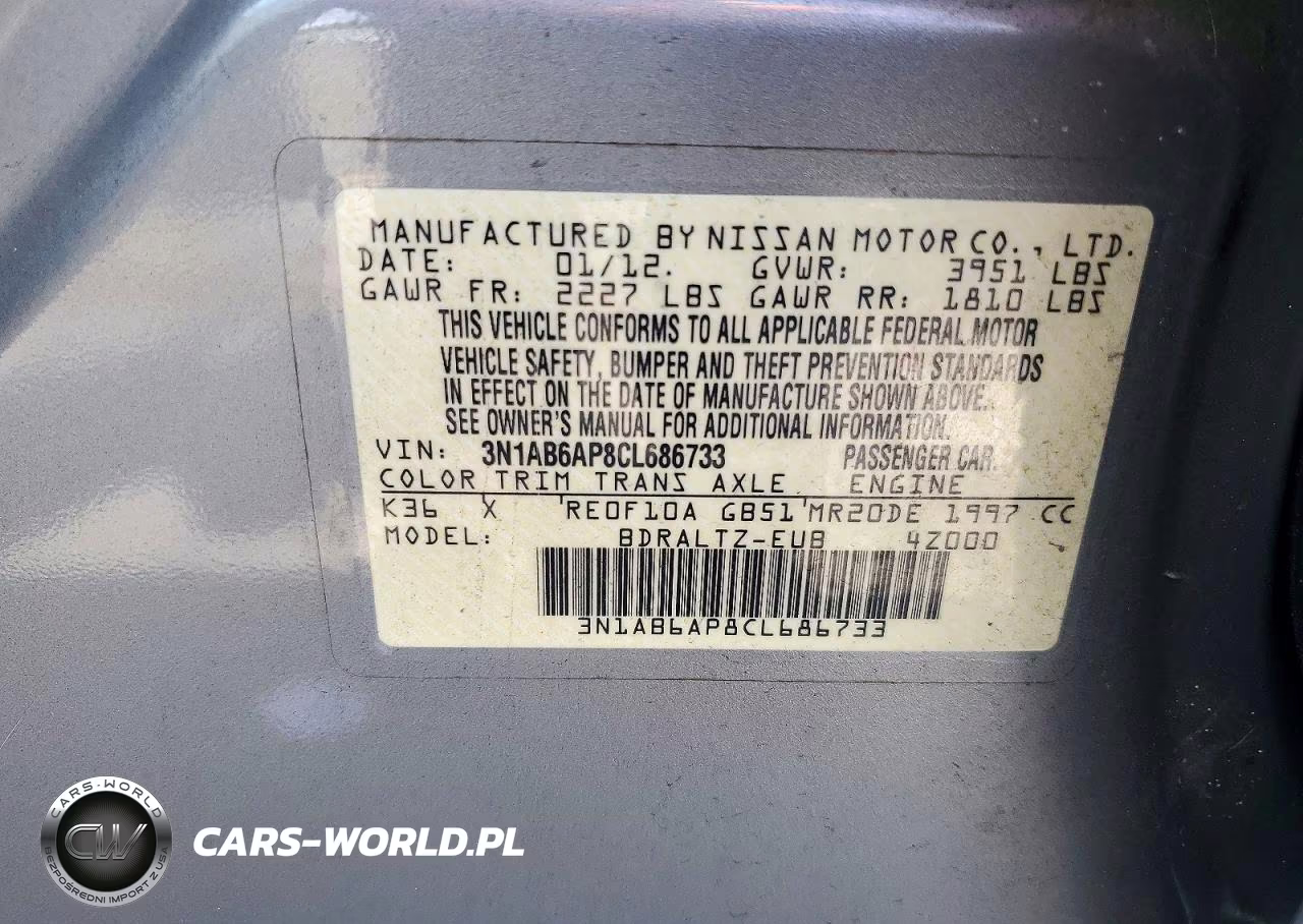 2012 Nissan Sentra 2.0 VIN:3N1AB6AP8CL686733 - 12