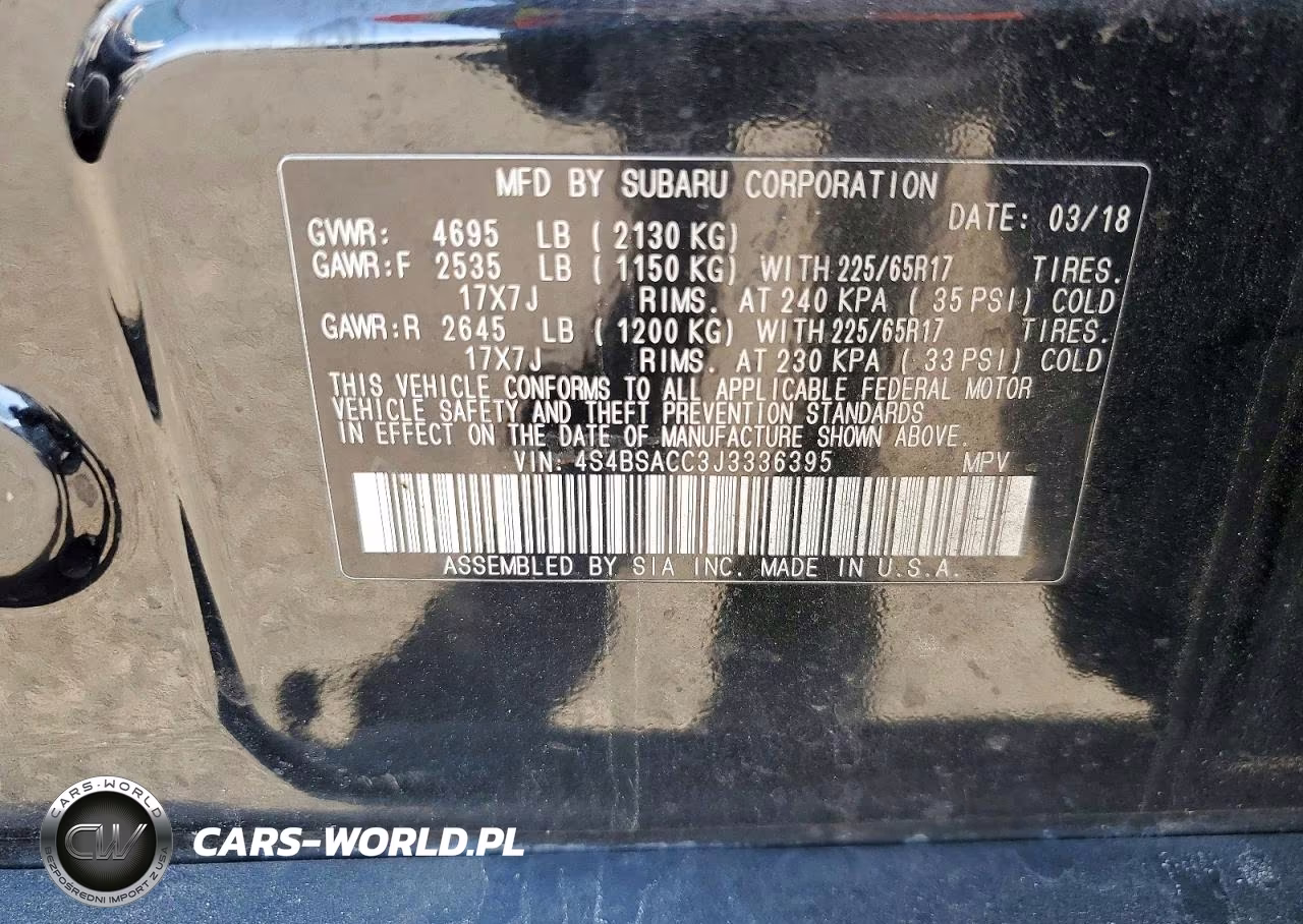 2018 Subaru Outback 2.5I Premium VIN:4S4BSACC3J3336395 - 14