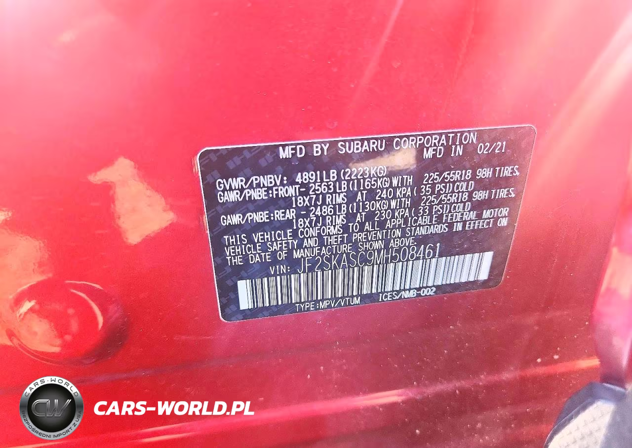 2021 Subaru Forester VIN:JF2SKASC9MH508461 - 13