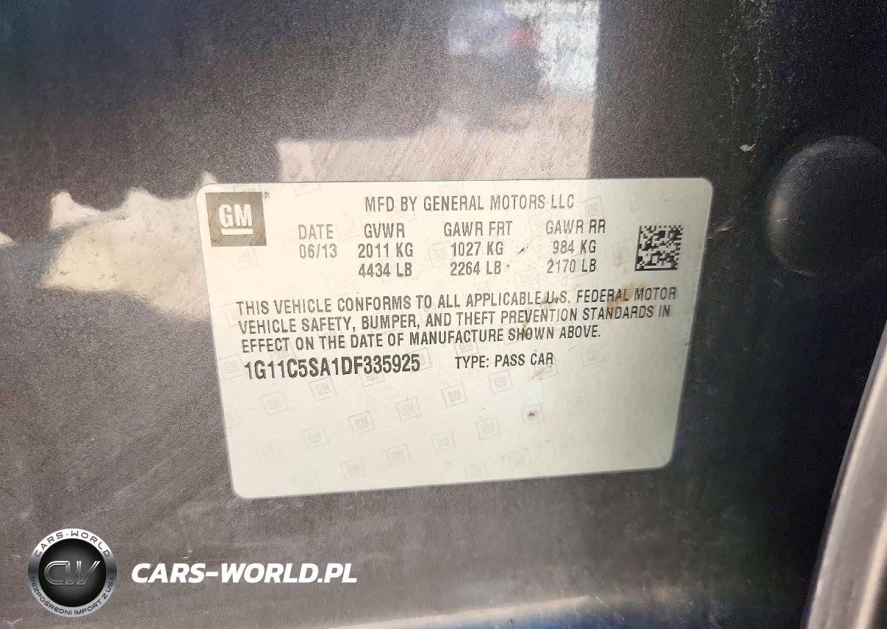 2013 Chevrolet Malibu 1Lt VIN:1G11C5SA1DF335925 - 12