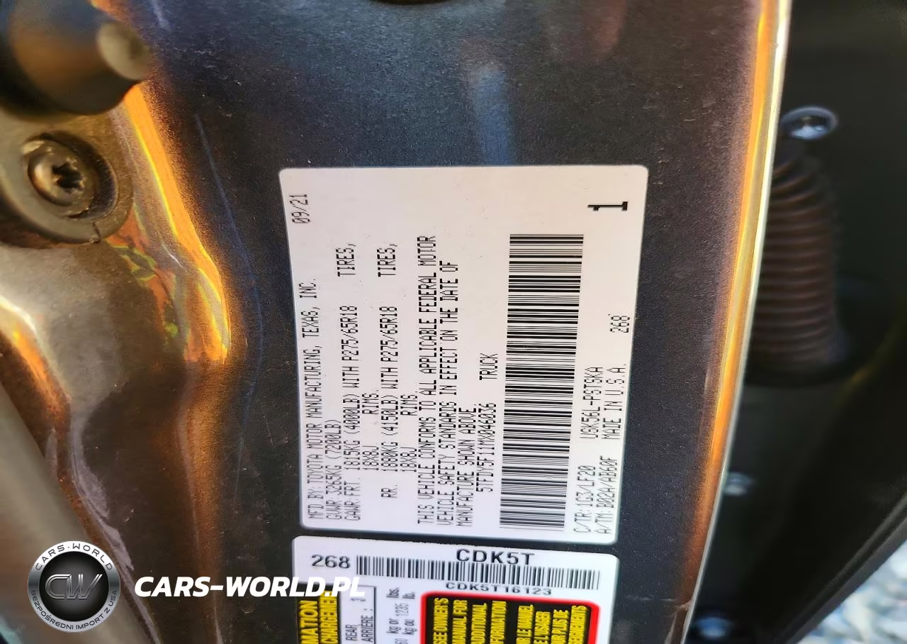 2021 Toyota Tundra Trd Pro VIN:5TFDY5F11MX046036 - 12