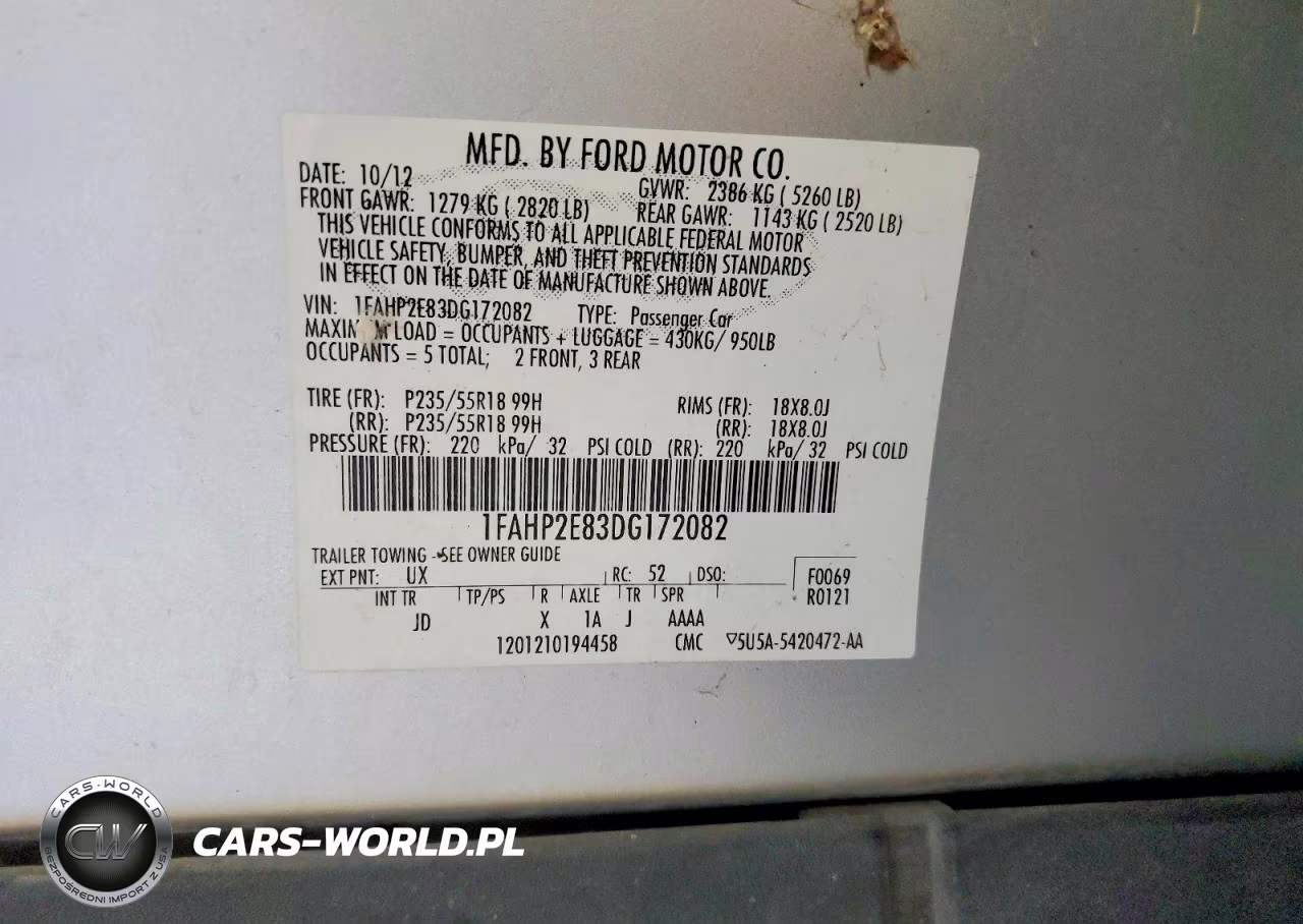 2013 Ford Taurus Sel VIN:1FAHP2E83DG172082 - 13