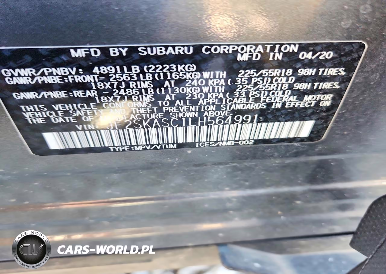 2020 Subaru Forester Limited VIN:JF2SKASC1LH564991 - 14