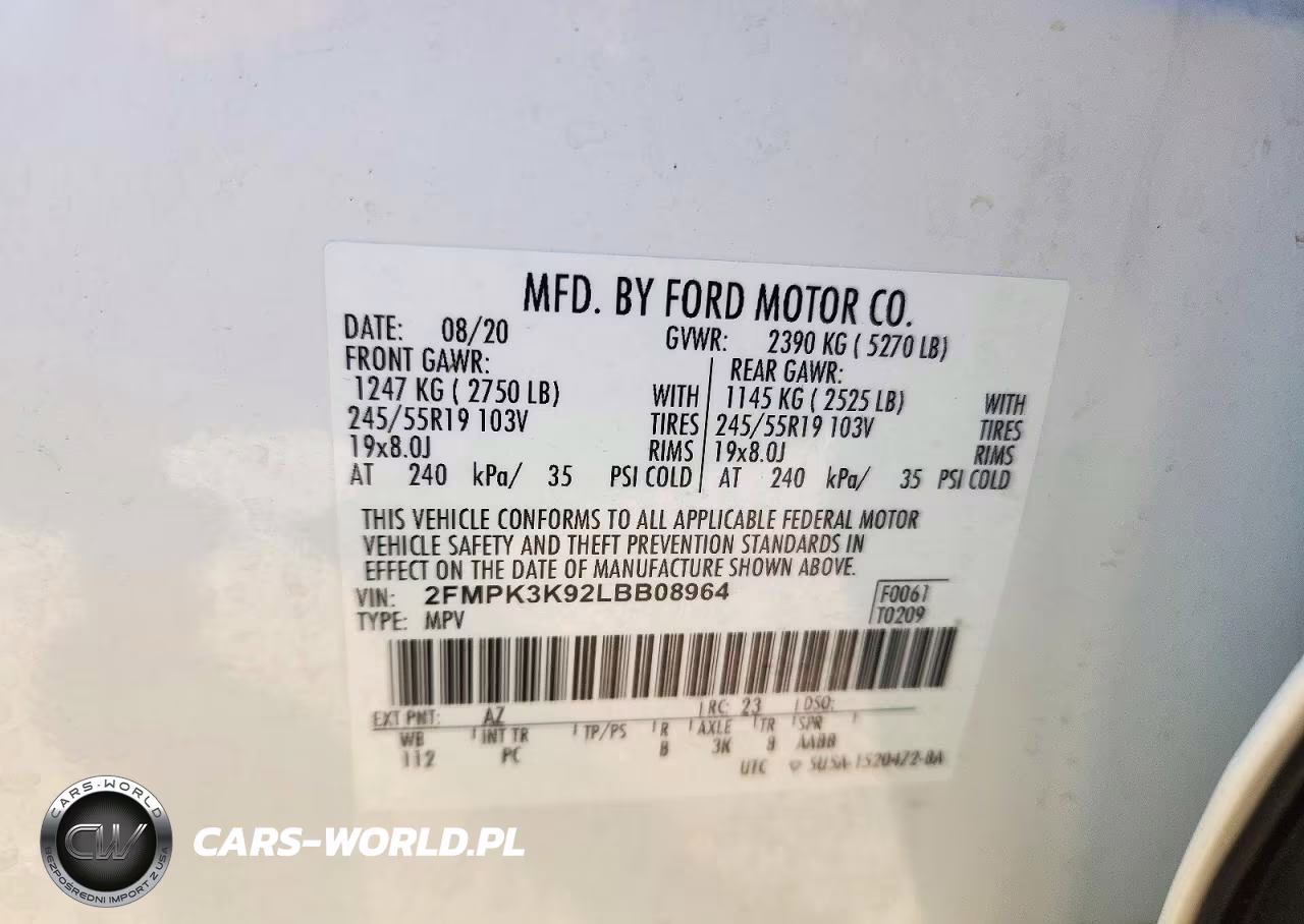 2020 Ford Edge Titanium VIN:2FMPK3K92LBB08964 - 13