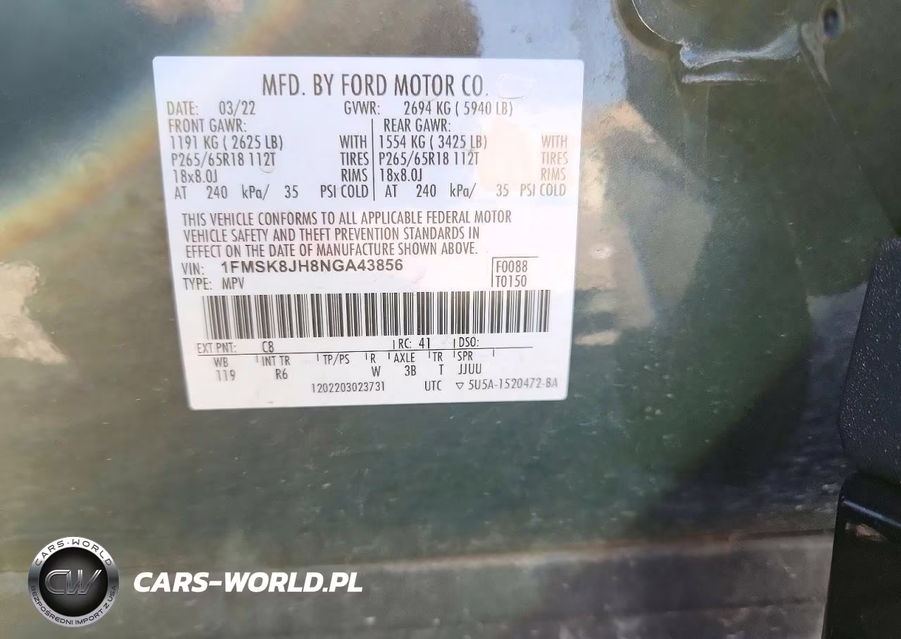2022 Ford Explorer Timberline VIN:1FMSK8JH8NGA43856 - 12