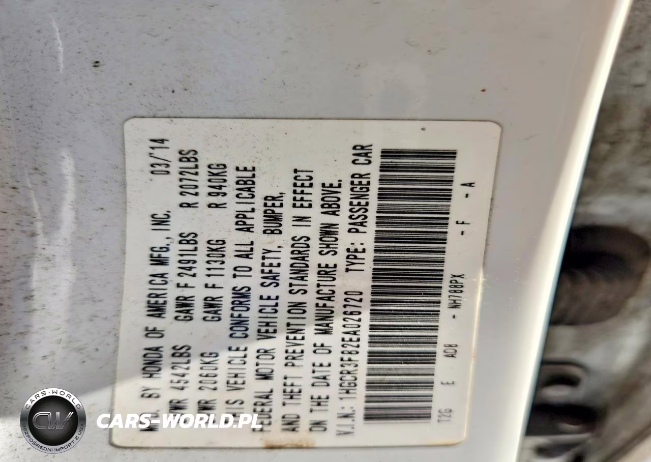 2014 Honda Accord Exl VIN:1HGCR3F82EA026720 - 13