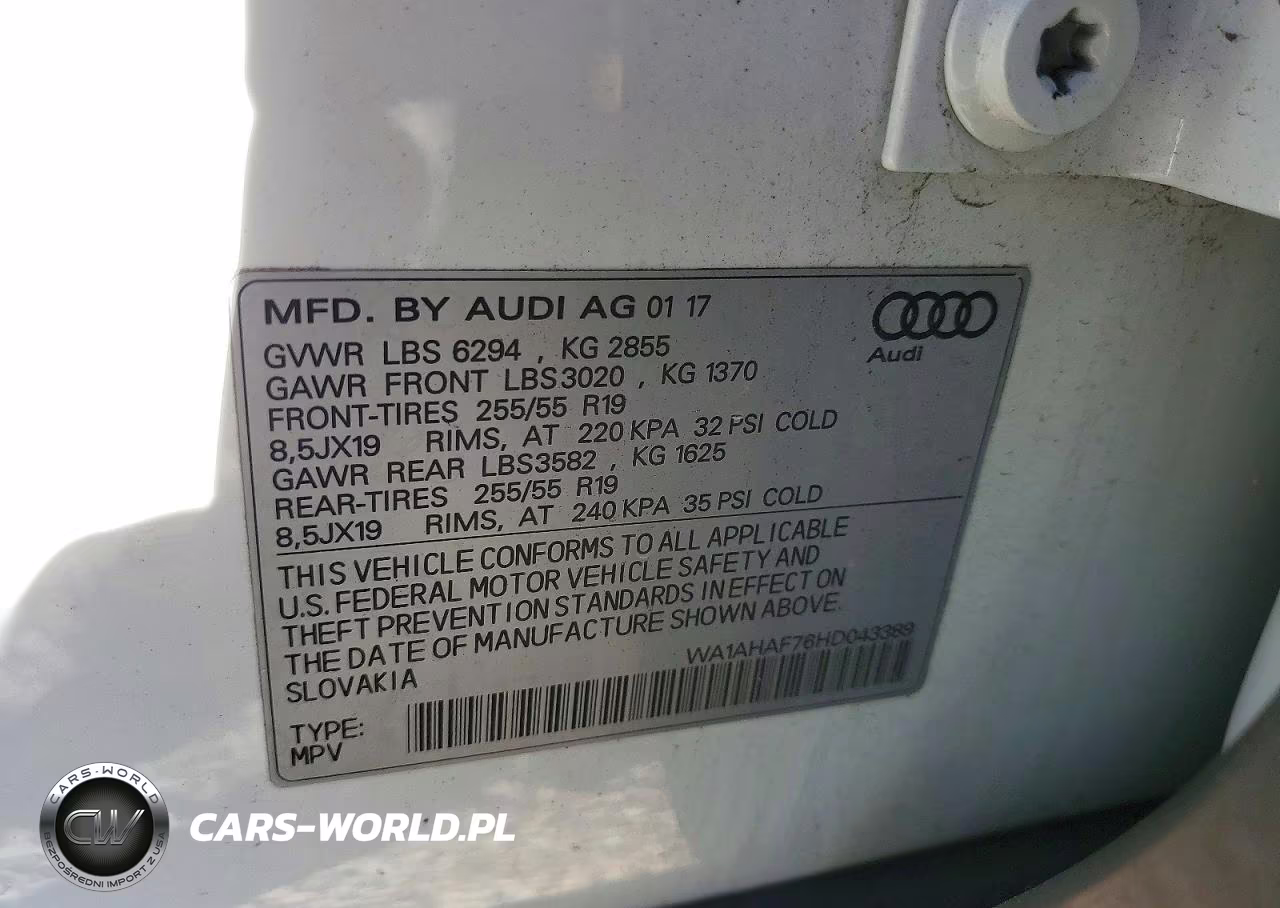 2017 Audi Q7 Premium VIN:WA1AHAF76HD043389 - 13