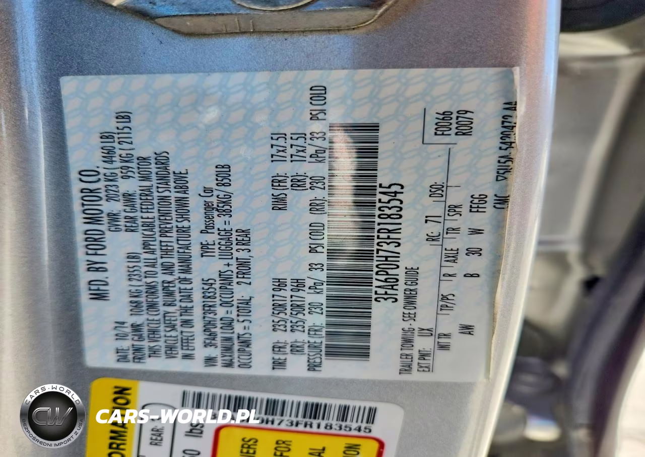 2015 Ford Fusion Se VIN:3FA6P0H73FR183545 - 13