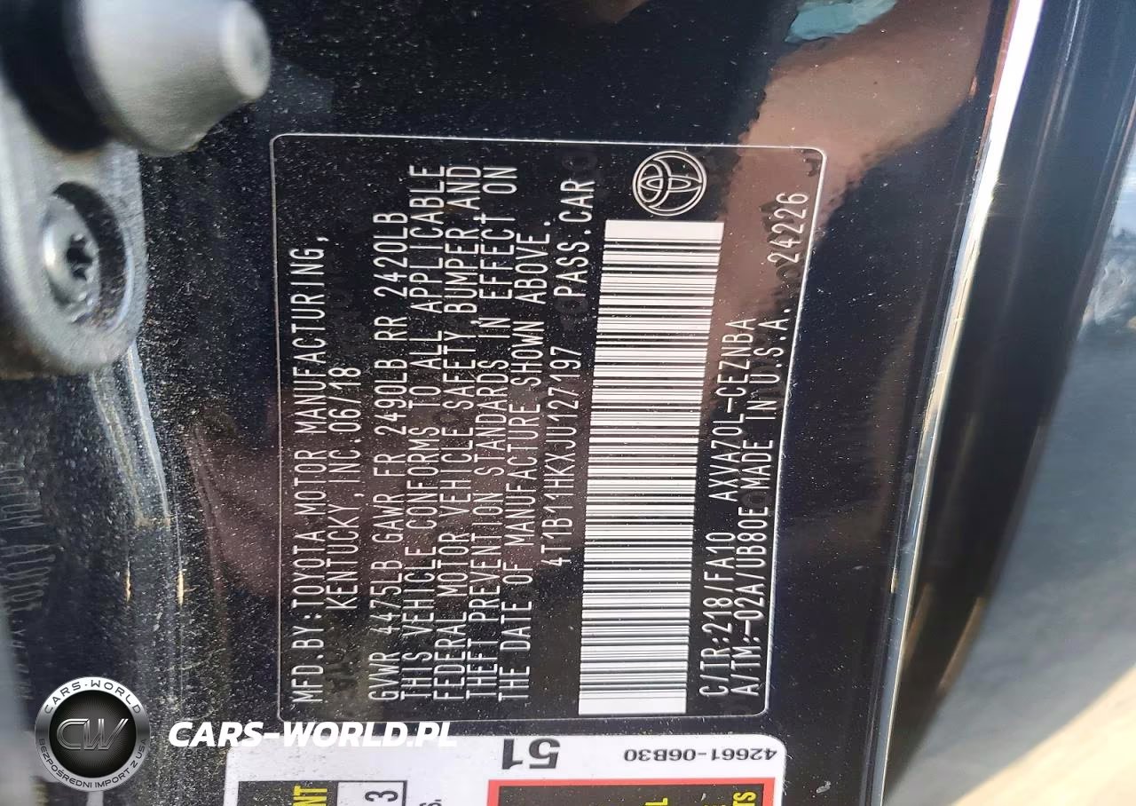 2018 Toyota Camry Le VIN:4T1B11HKXJU127197 - 12