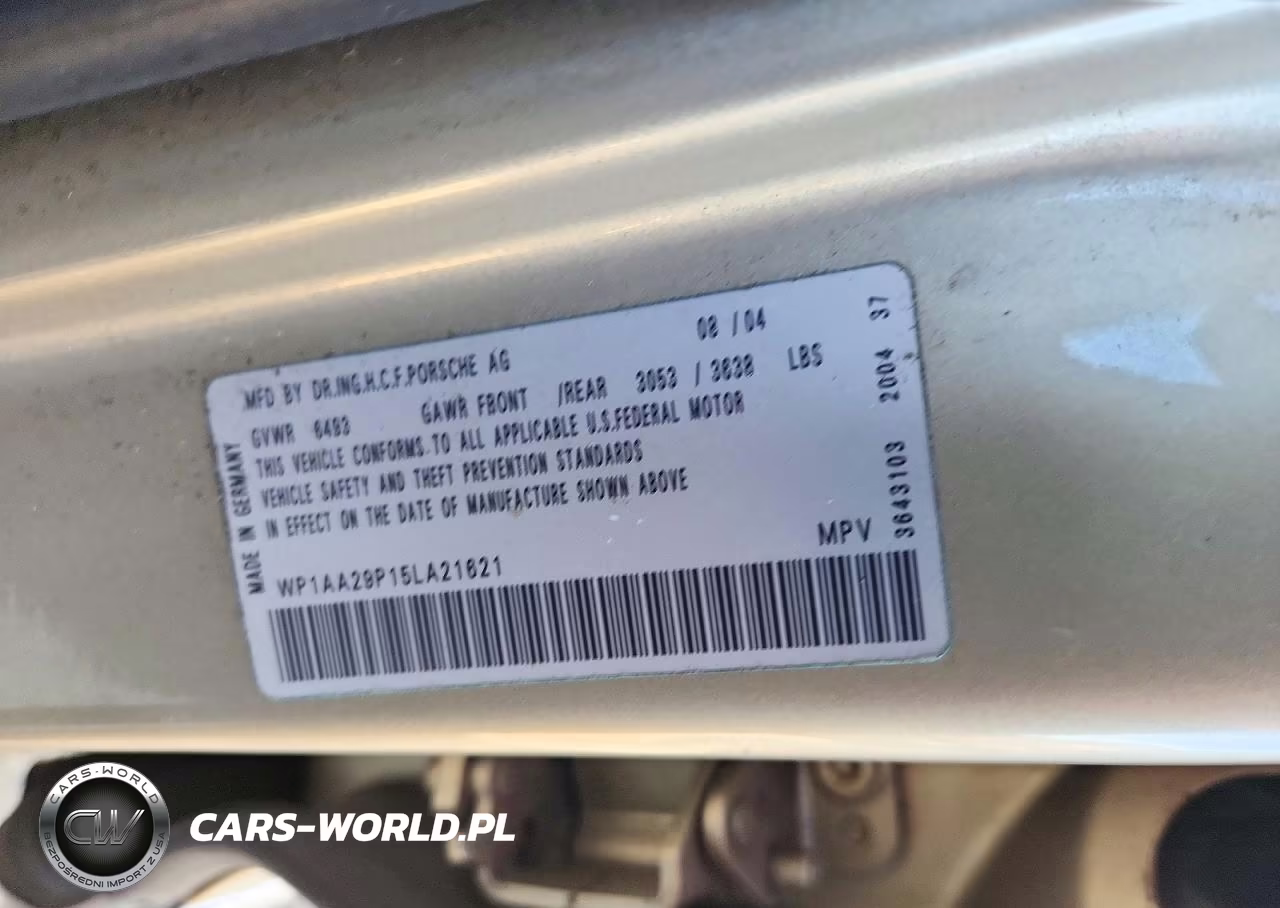 2005 Porsche Cayenne VIN:WP1AA29P15LA21621 - 13