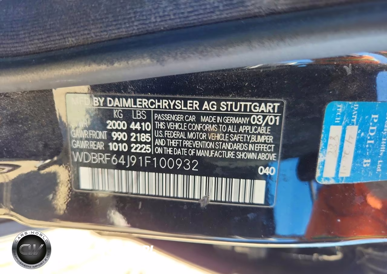 2001 Mercedes-Benz C 320 VIN:WDBRF64J91F100932 - 13