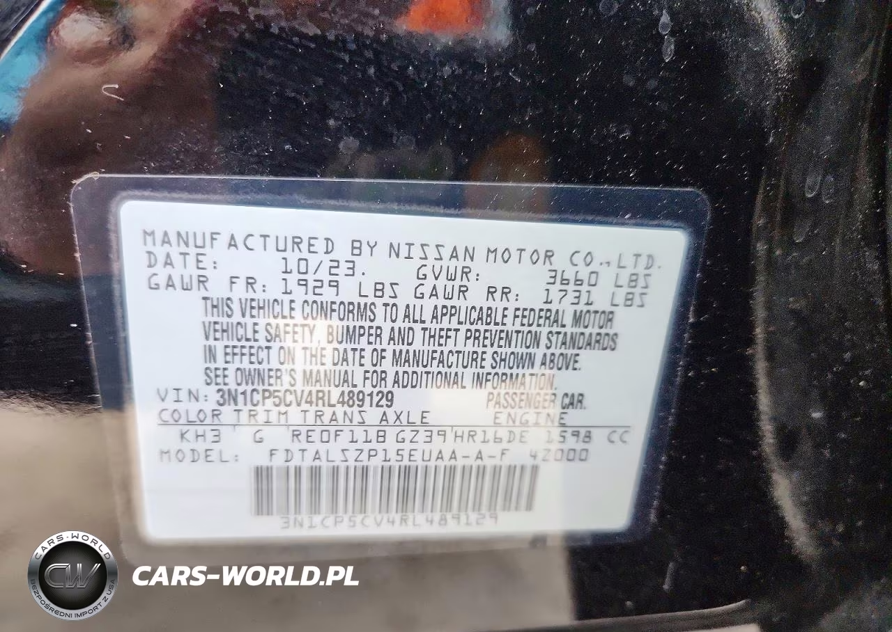 2024 Nissan Kicks Sv VIN:3N1CP5CV4RL489129 - 12
