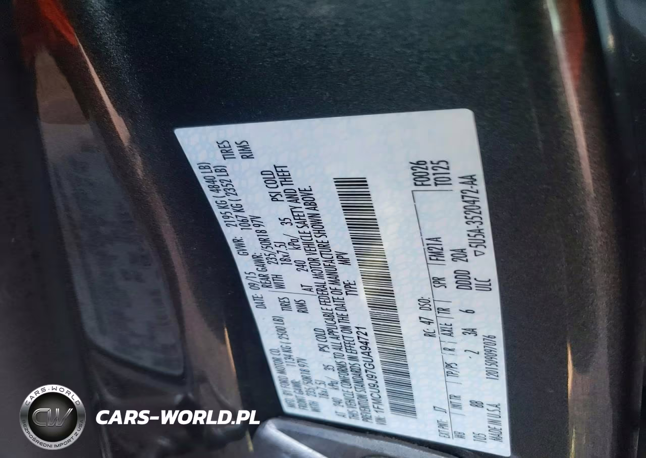 2016 Ford Escape Titanium VIN:1FMCU9J97GUA94721 - 13