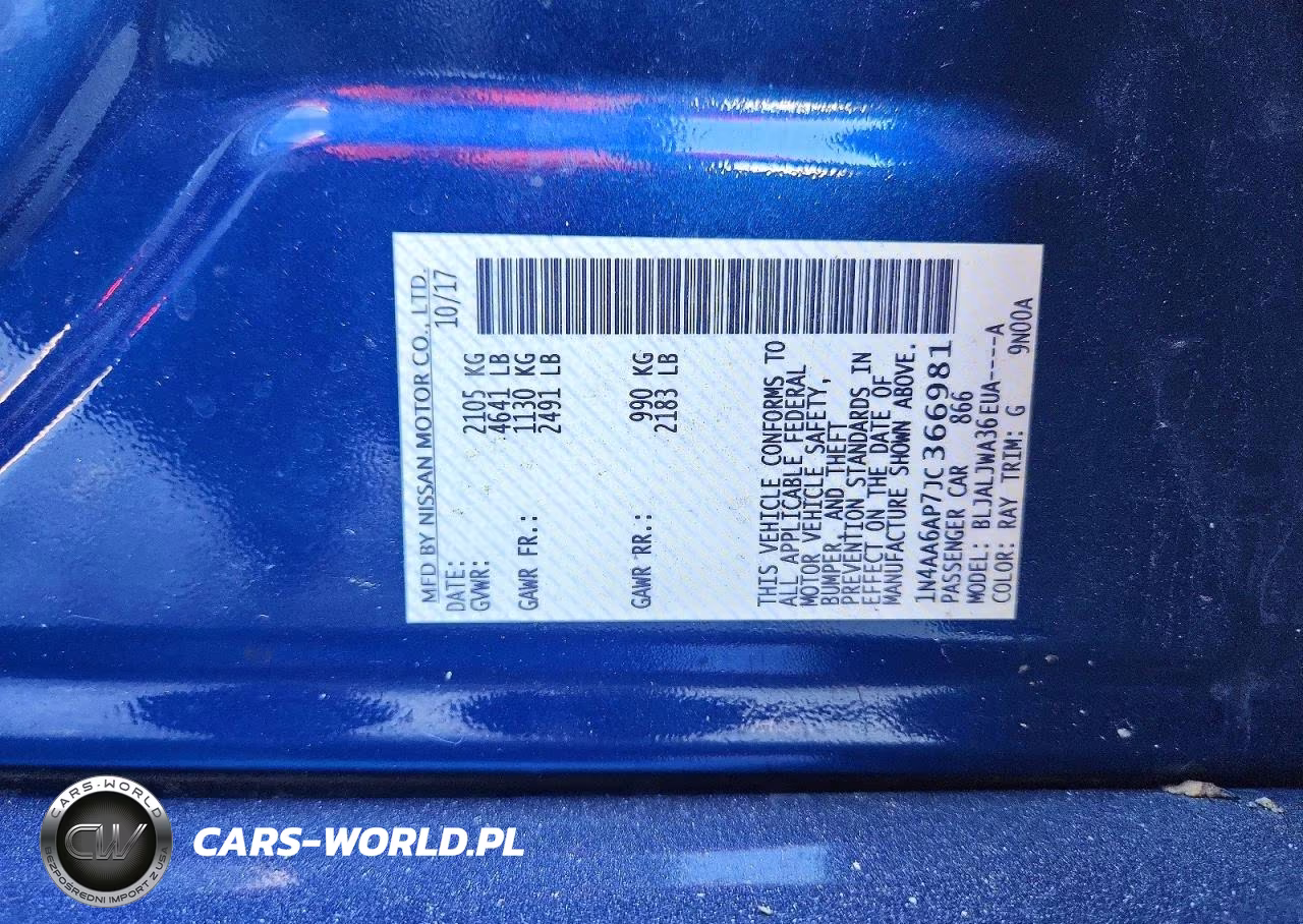 2016 Nissan Maxima VIN:1N4AA6AP7JC366981 - 12