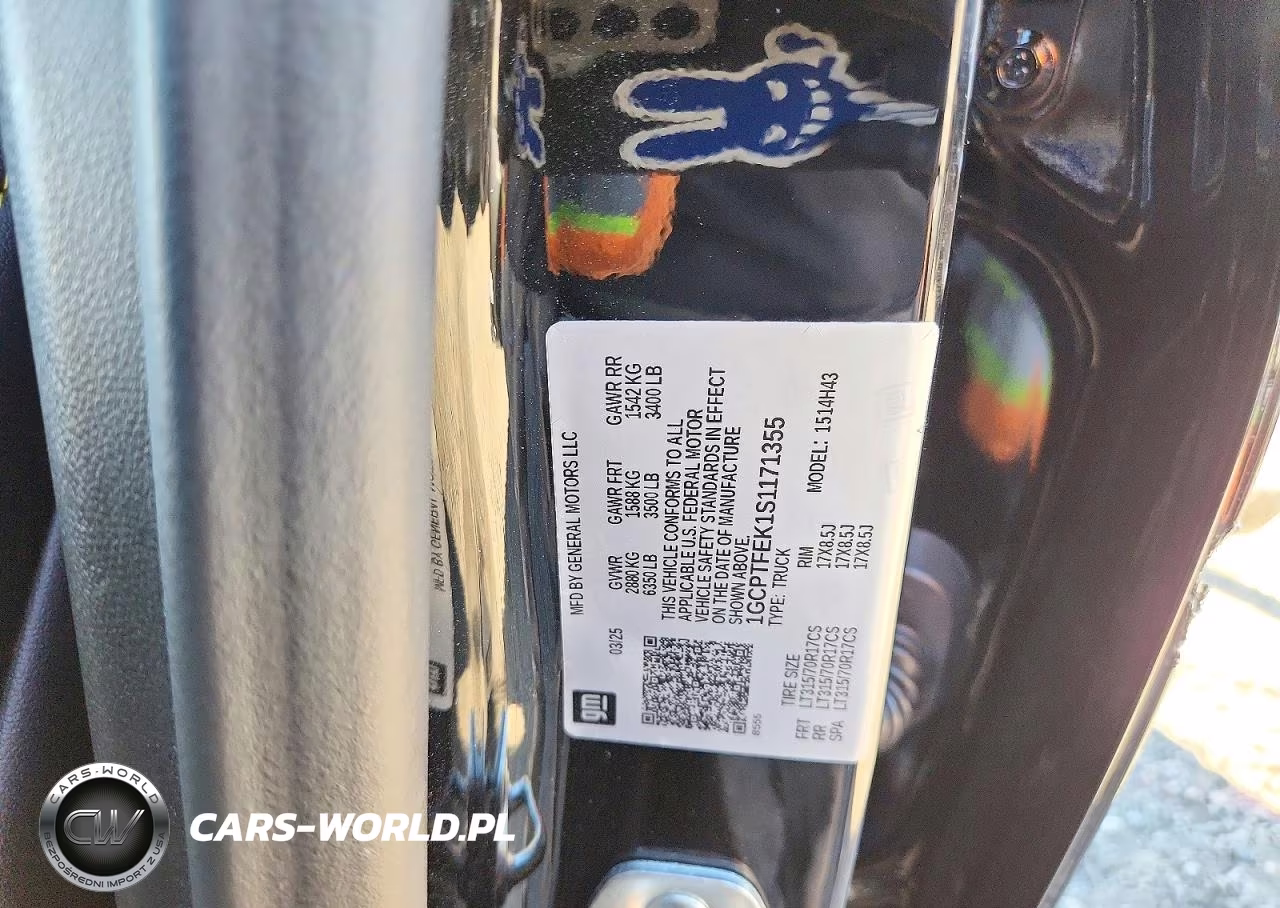 2025 Chevrolet Colorado Zr2 VIN:1GCPTFEK1S1171355 - 12