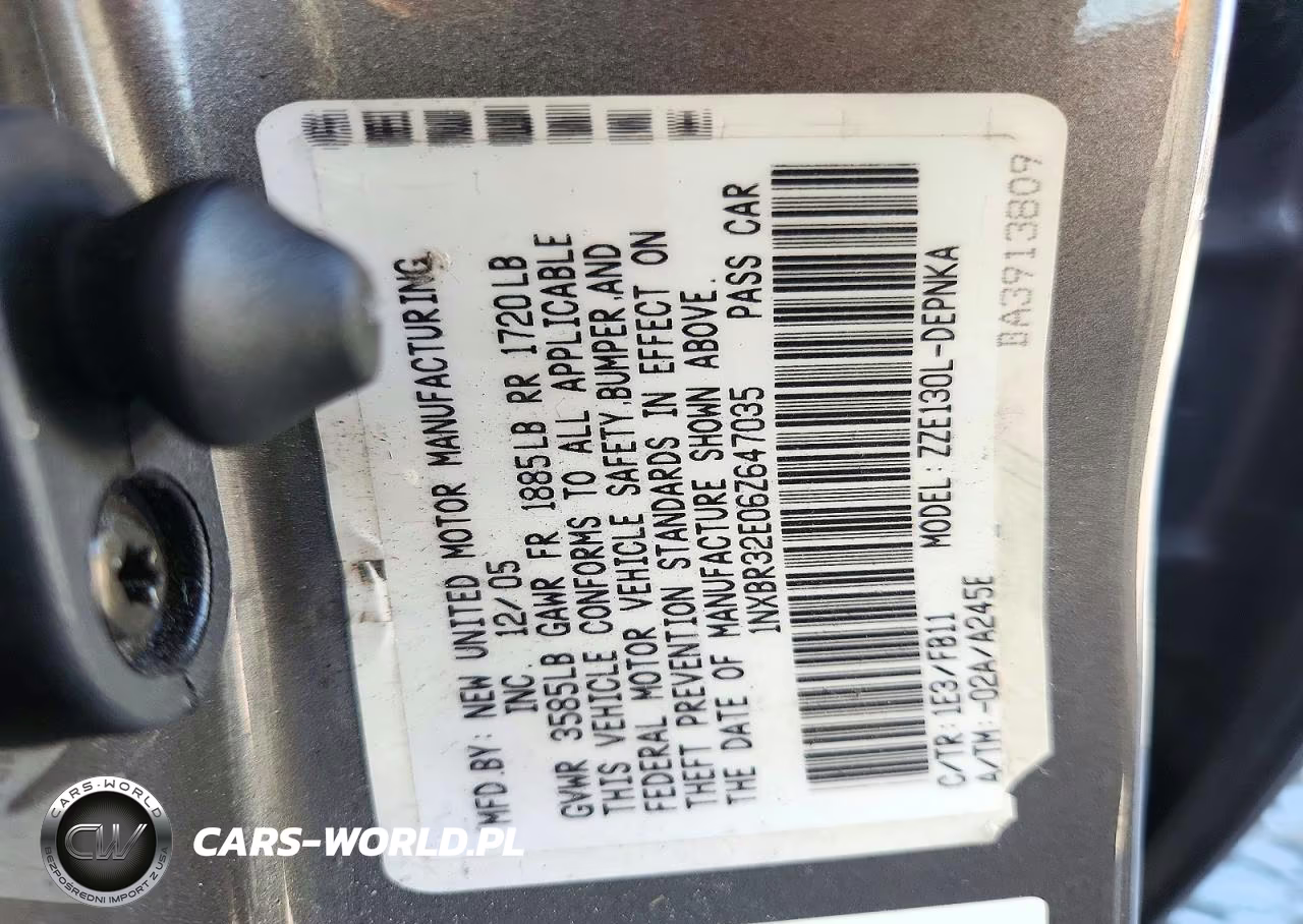 2006 Toyota Corolla Le VIN:1NXBR32E06Z647035 - 12