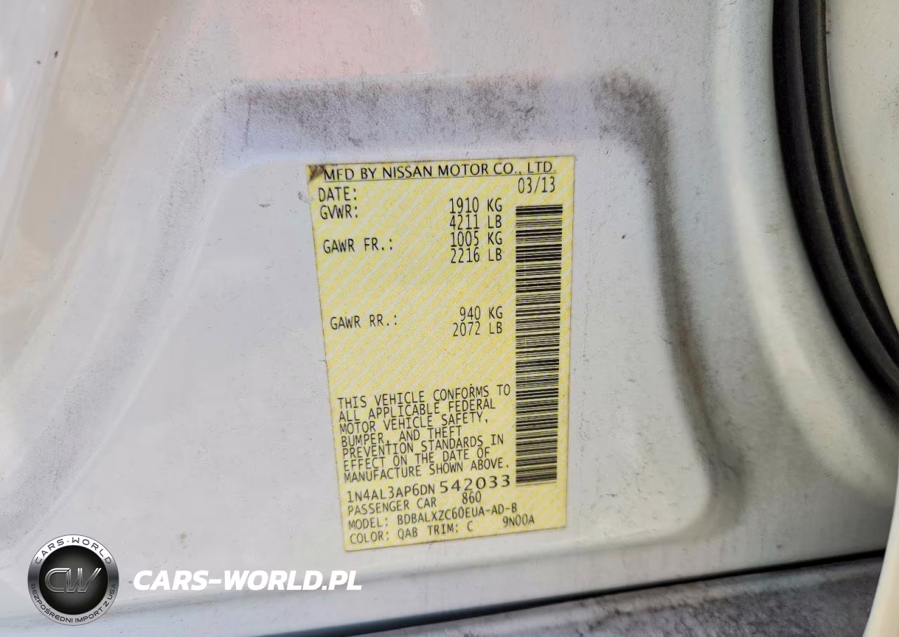 2013 Nissan Altima 2.5 VIN:1N4AL3AP6DN542033 - 12