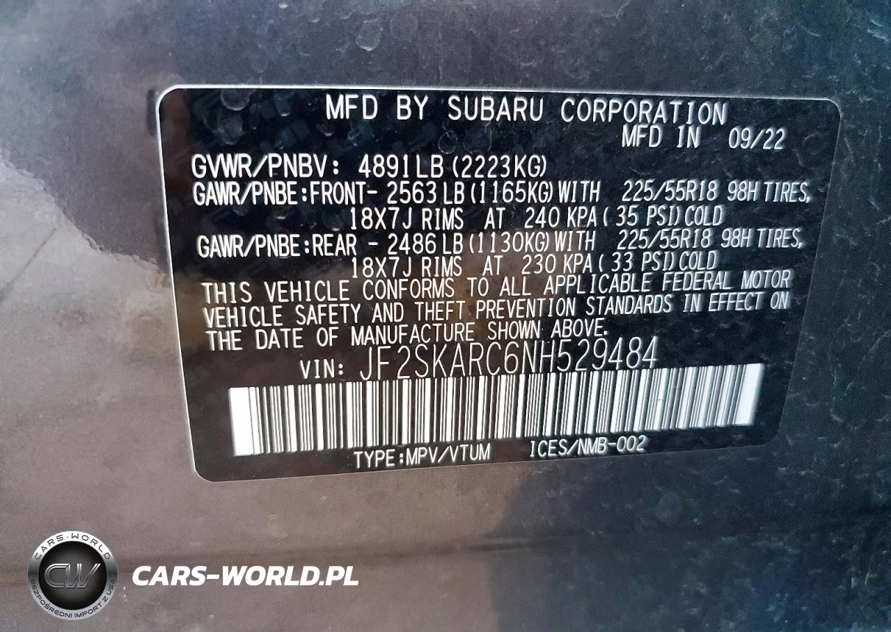 2022 Subaru Forester Touring VIN:JF2SKARC6NH529484 - 13