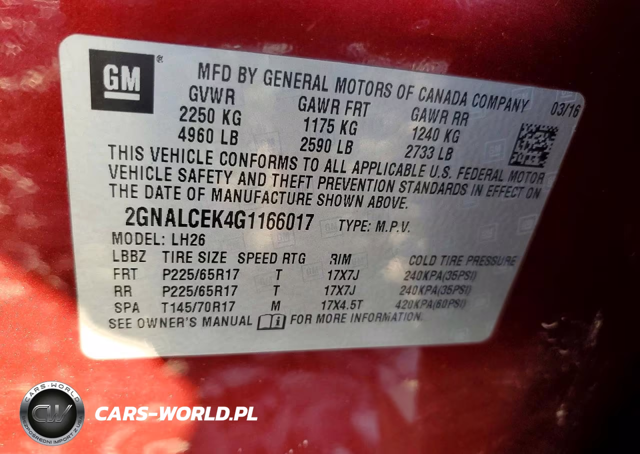 2016 Chevrolet Equinox Lt VIN:2GNALCEK4G1166017 - 13