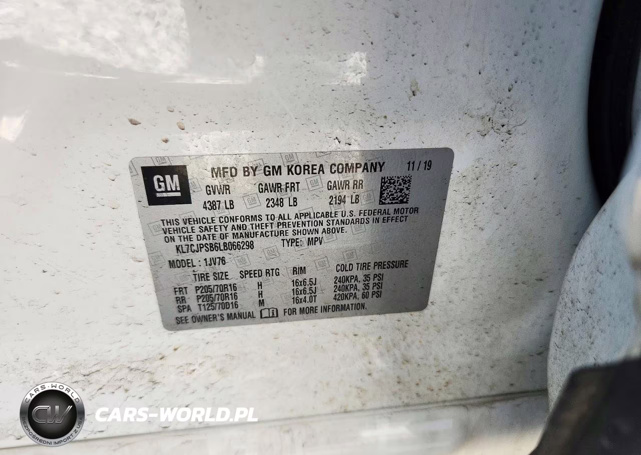 2020 Chevrolet Trax 1Lt VIN:KL7CJPSB6LB066298 - 13
