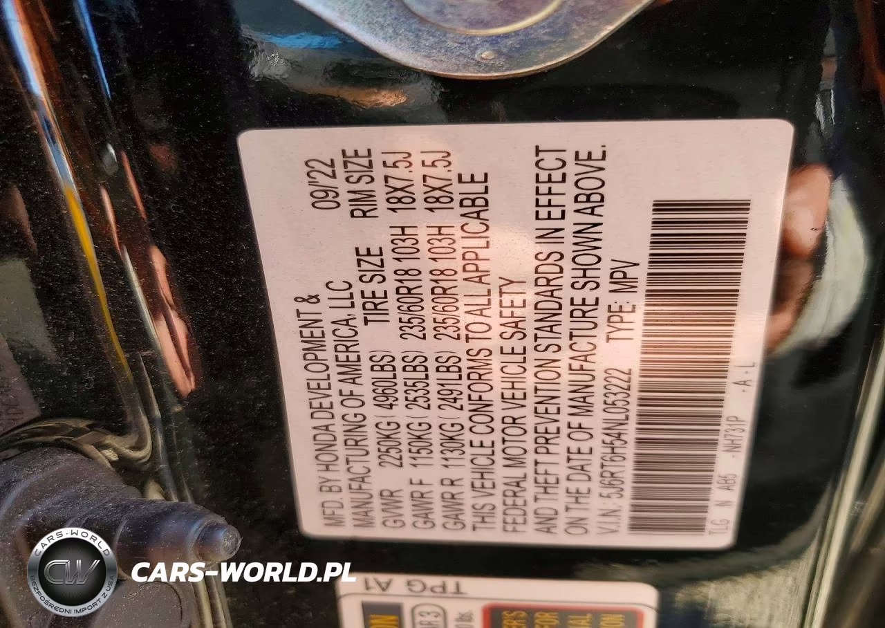 2022 Honda Cr-V Ex VIN:5J6RT6H54NL053222 - 13