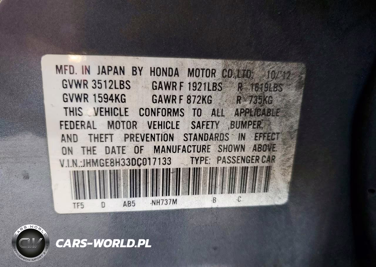 2013 Honda Fit VIN:JHMGE8H33DC017133 - 13