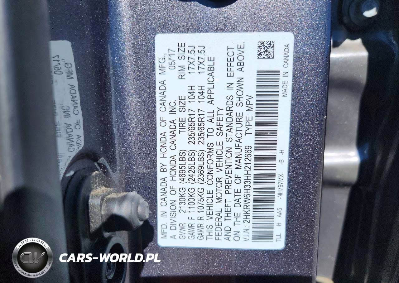2017 Honda Cr-V Lx VIN:2HKRW6H33HH212669 - 13