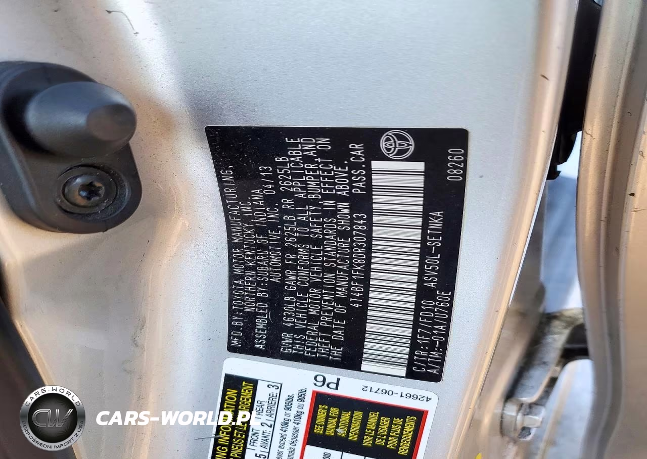 2013 Toyota Camry Le VIN:4T4BF1FK8DR307843 - 12