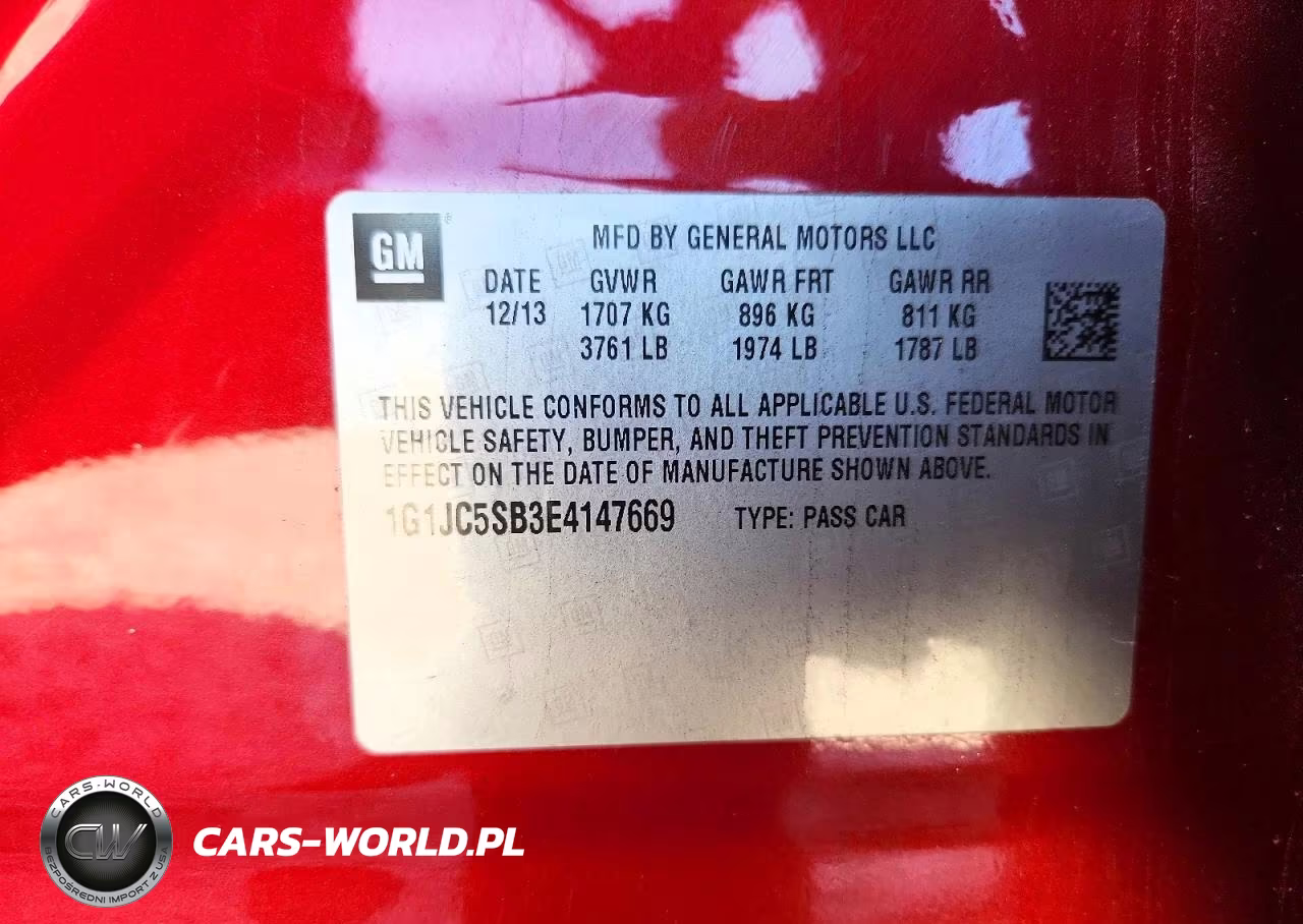 2014 Chevrolet Sonic Lt VIN:1G1JC5SB3E4147669 - 13