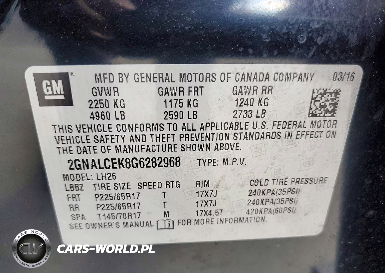 2016 Chevrolet Equinox Lt VIN:2GNALCEK8G6282968 - 13