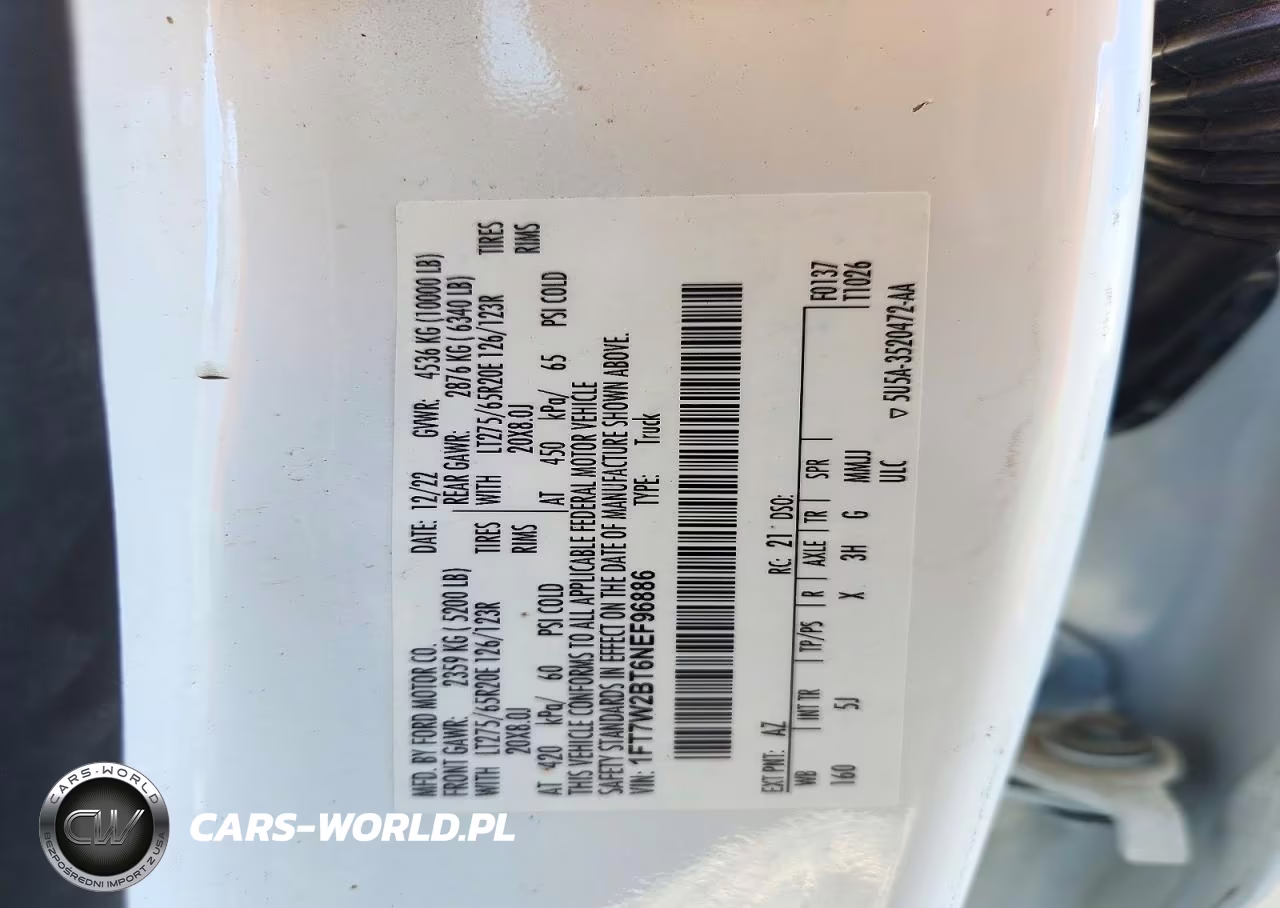 2022 Ford F250 VIN:1FT7W2BT6NEF96886 - 13